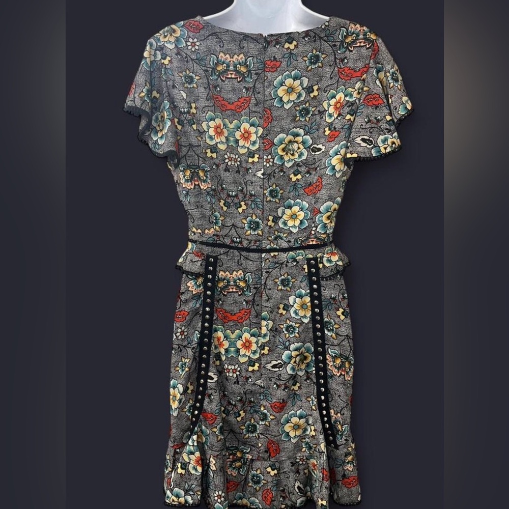 Laundry By Shelli Segal Gray Floral Midi Dress - Picture 3 of 8
